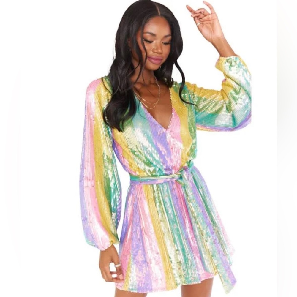BNWT Show Me Your Mimi Rainbow Sequin Dress